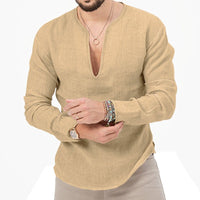 Wolf Linen Shirt with Side Split