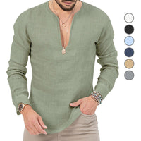 Wolf Linen Shirt with Side Split