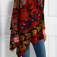 Women's Floral Print Tunic Roll Neck