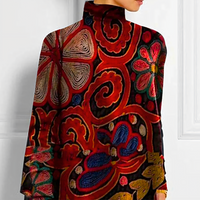 Women's Floral Print Tunic Roll Neck
