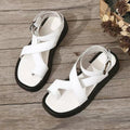 Women's Platform Sandals with Criss-Cross Straps and Ankle Buckle
