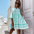 Sienna | Women's Boho Printed Tiered Tunic Mini Dress