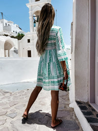 Sienna | Women's Boho Printed Tiered Tunic Mini Dress