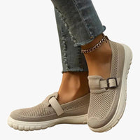Eleanor | Women's Breathable Mesh Slip-On Sneakers Buckle Strap