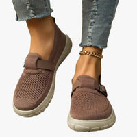 Eleanor | Women's Breathable Mesh Slip-On Sneakers Buckle Strap