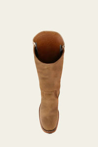 Florence | Women's Brown Leather Knee-High Block Heel Boots