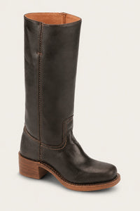 Florence | Women's Brown Leather Knee-High Block Heel Boots