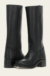 Florence | Women's Brown Leather Knee-High Block Heel Boots