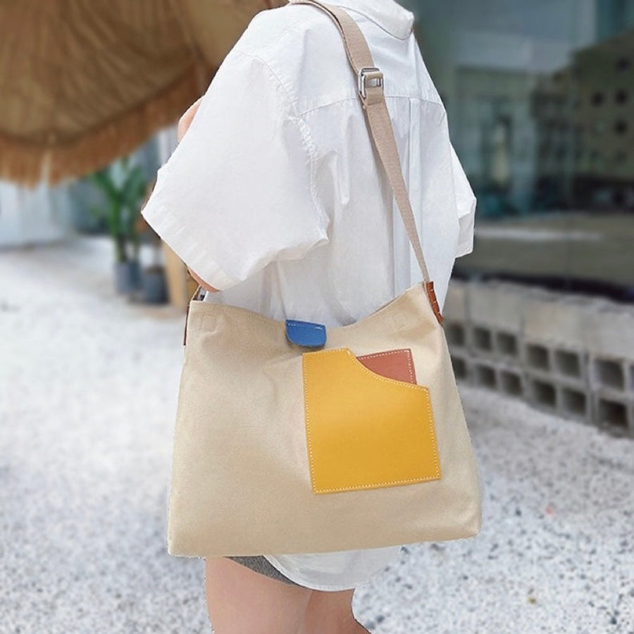 Madison | Women's Canvas Color-Block Shoulder Hobo Bag Adjustable Strap