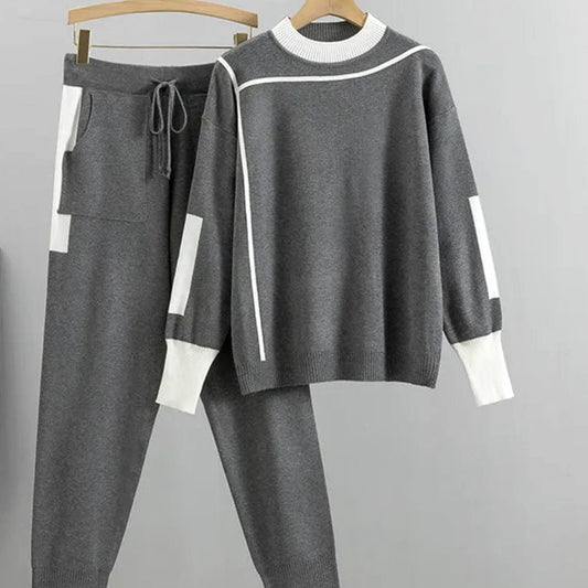 Phoebe | Women's Casual Knit Two-Piece Jogger Pants Set