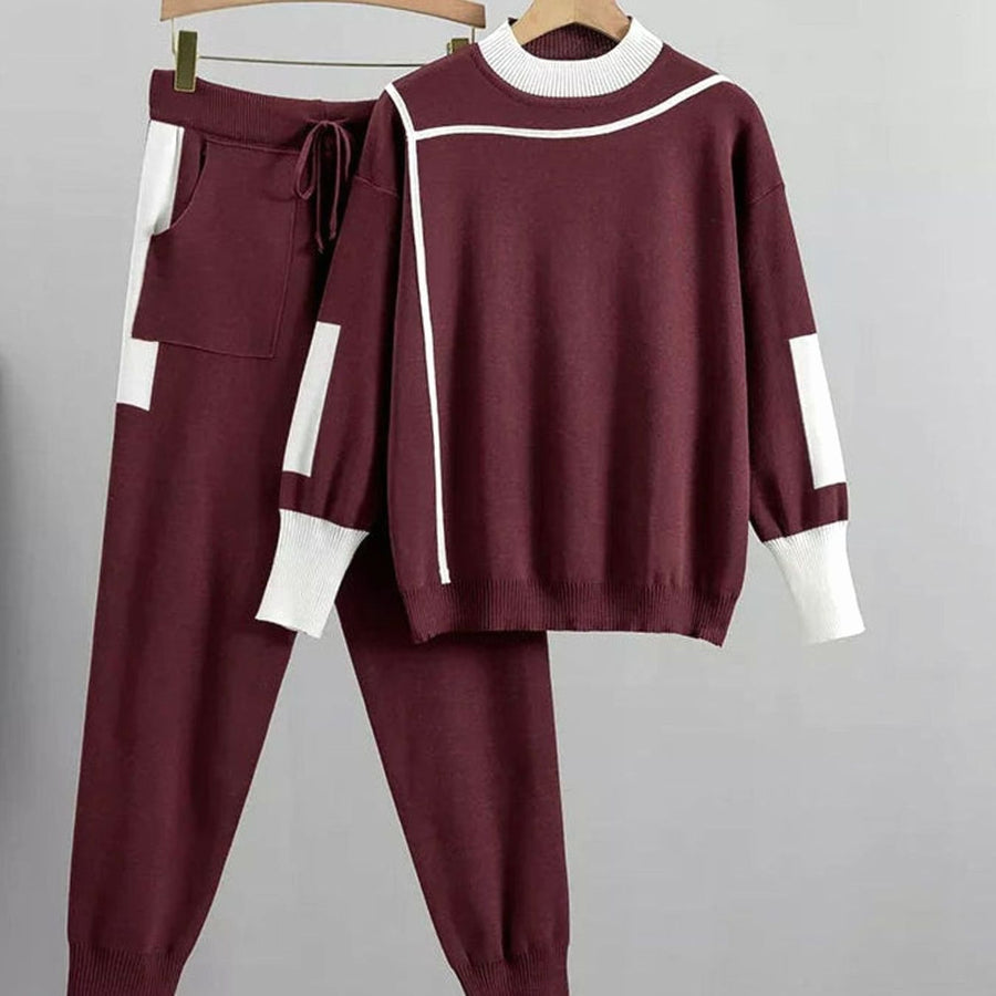 Phoebe | Women's Casual Knit Two-Piece Jogger Pants Set