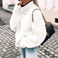 Emily | Women's Chunky Knit Oversized Turtleneck Sweater Relaxed Fit