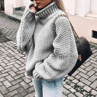 Emily | Women's Chunky Knit Oversized Turtleneck Sweater Relaxed Fit