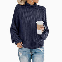 Emily | Women's Chunky Knit Oversized Turtleneck Sweater Relaxed Fit
