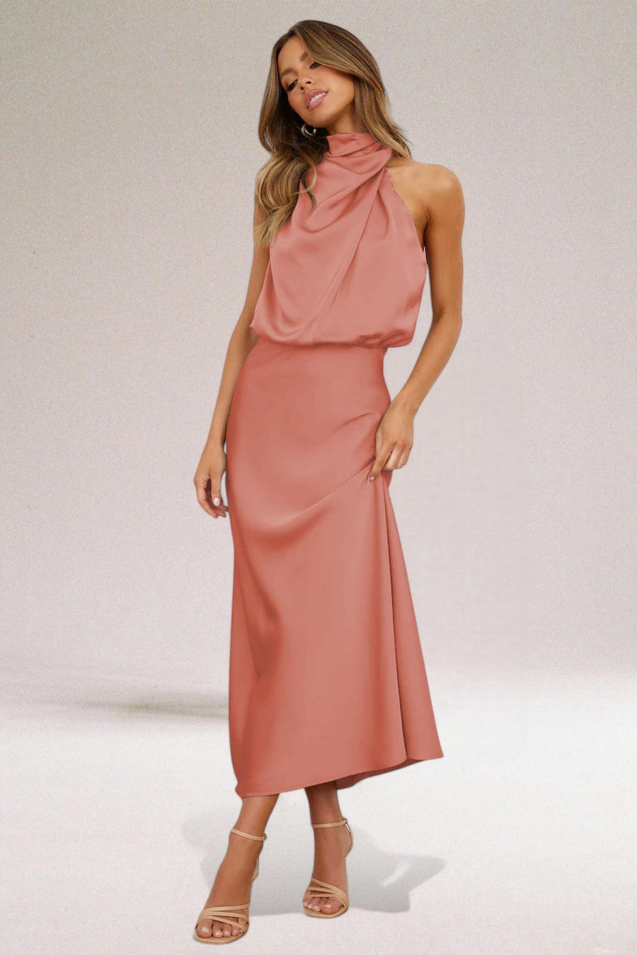 ARDEN | HALTER MIDI DRESS