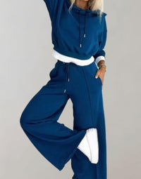 Sophie | Women's Cropped Hoodie Wide-Leg Drawstring Tracksuit Set