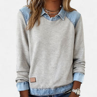 Orlane | Women's Raglan Sweater with Contrast Collar and Shoulder Panels