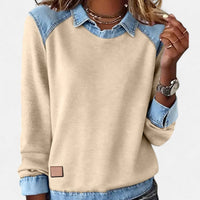 Orlane | Women's Raglan Sweater with Contrast Collar and Shoulder Panels