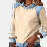 Orlane | Women's Raglan Sweater with Contrast Collar and Shoulder Panels
