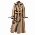 Lily | Women's Double-Breasted Belted Long Trench Coat Checked Lining