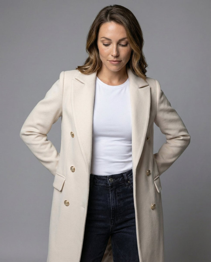 Sienna | Women's Double-Breasted Long-Line Polyester Coat