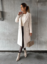 Sienna | Women's Double-Breasted Long-Line Polyester Coat