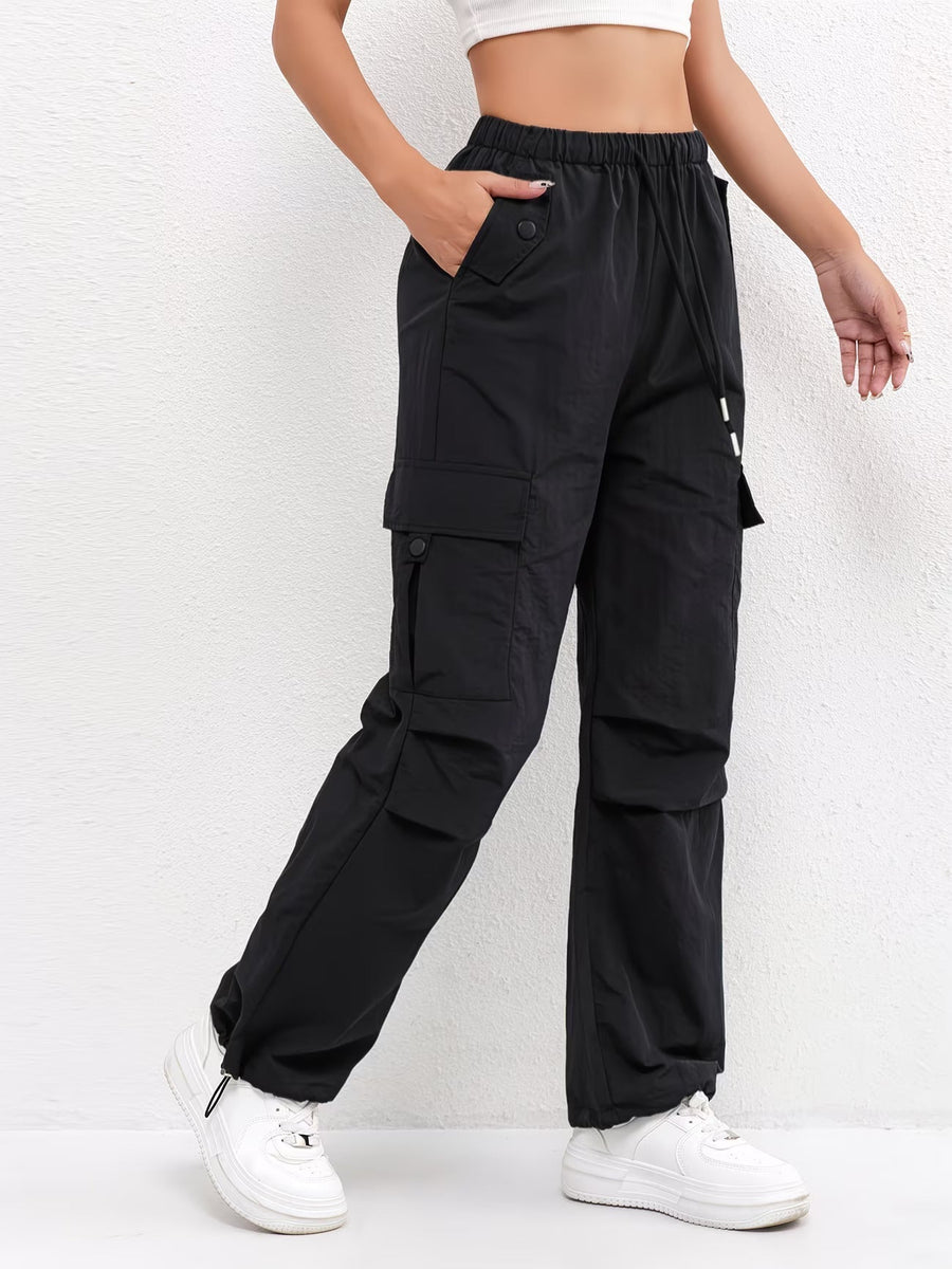 Rachel | Women's Cargo Pocket Drawstring Casual Pants