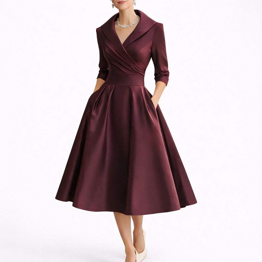 Willow | Women's Fall Wedding Guest Dresses Structured A-Line Midi Dress