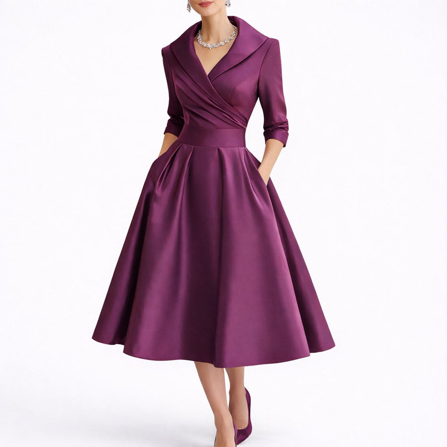 Willow | Women's Fall Wedding Guest Dresses Structured A-Line Midi Dress