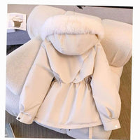 Emily | Women's Faux Fur Hooded Fleece-Lined Winter Coat Drawstring Waist