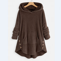 Olivia | Women's Fleece Hooded Zip-Up Sweater Plush Cat Pocket Jumper