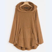Olivia | Women's Fleece Hooded Zip-Up Sweater Plush Cat Pocket Jumper