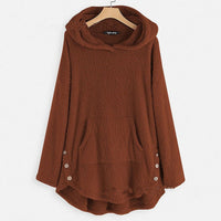Olivia | Women's Fleece Hooded Zip-Up Sweater Plush Cat Pocket Jumper