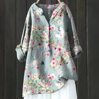Willow | Women's Floral Blouse Relaxed Fit Long Sleeve