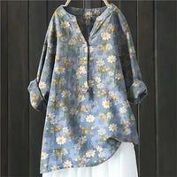 Willow | Women's Floral Blouse Relaxed Fit Long Sleeve