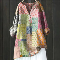 Willow | Women's Floral Blouse Relaxed Fit Long Sleeve