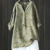 Willow | Women's Floral Blouse Relaxed Fit Long Sleeve
