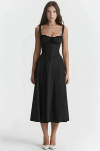 Esmae | Corset Midi Dress in Black Linsay