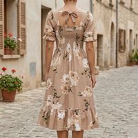 ALORA | SQUARE NECK MIDI DRESS