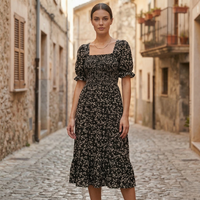 ALORA | SQUARE NECK MIDI DRESS