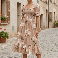 ALORA | SQUARE NECK MIDI DRESS