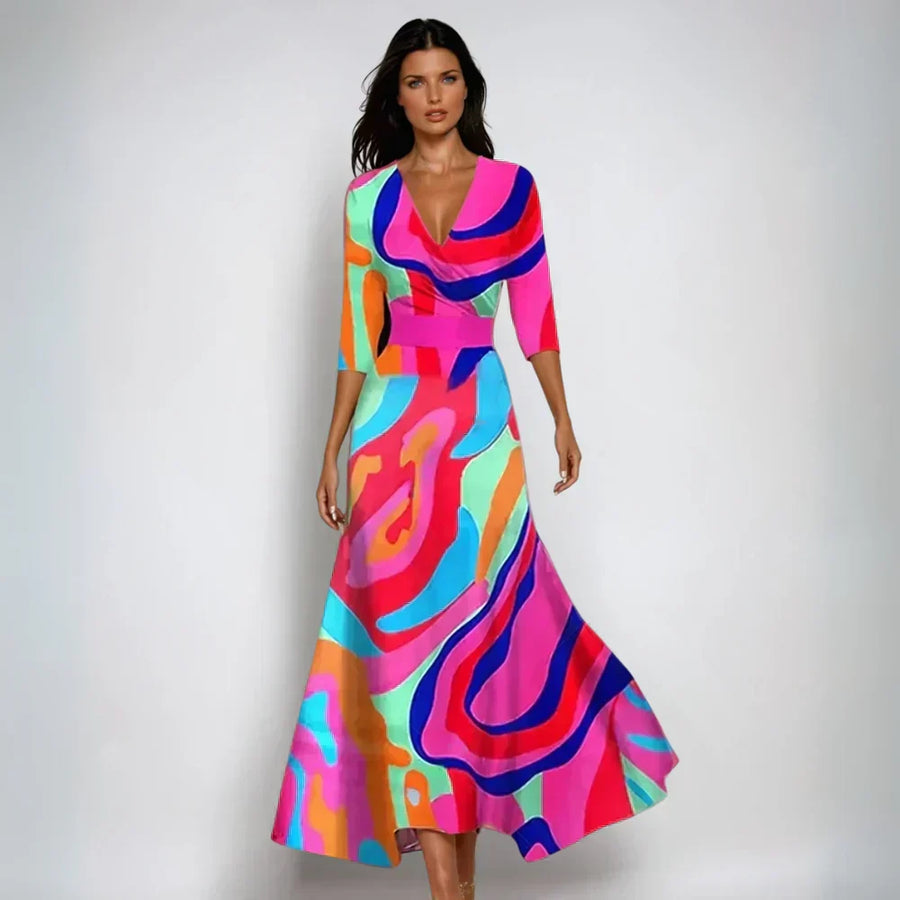 CELESTINE | V NECK MAXI DRESS