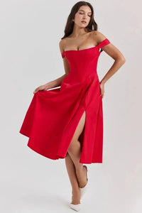 CORALIE | OFF SHOULDER MIDI DRESS