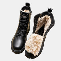 Rosie | Women's Fur-Lined Lace-Up Leather Ankle Boots