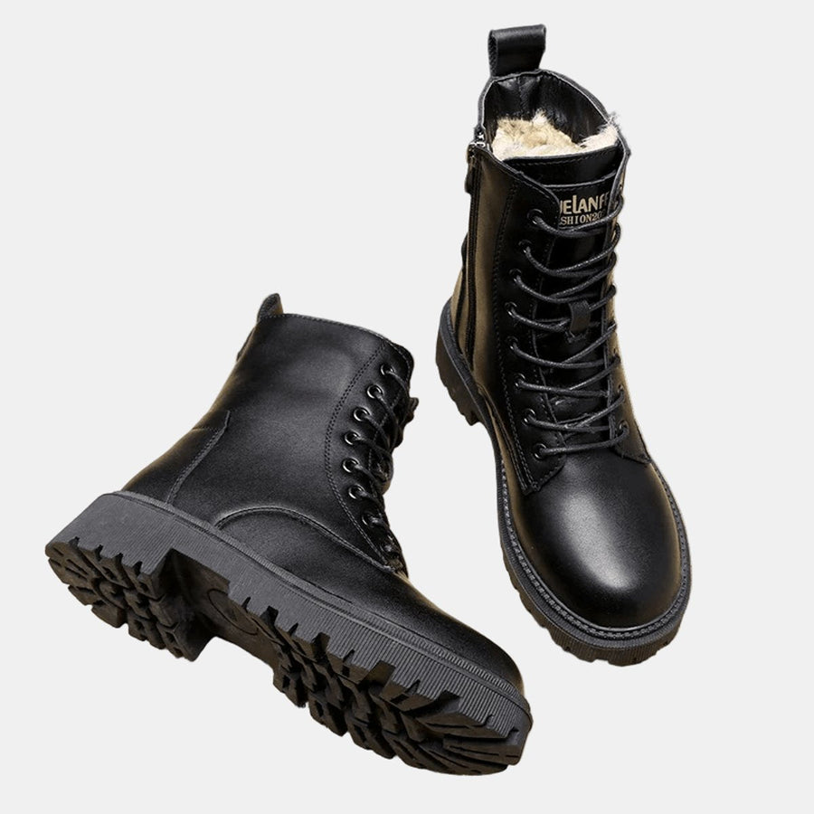 Rosie | Women's Fur-Lined Lace-Up Leather Ankle Boots