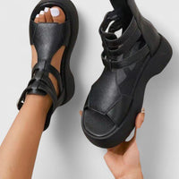 Grace | Women's Gladiator Platform Sandals Double-Buckle Ankle-Strap Open-Toe