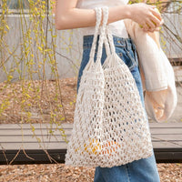 Evelyn | Women's Handwoven Macrame Cotton Mesh Market Tote Bag