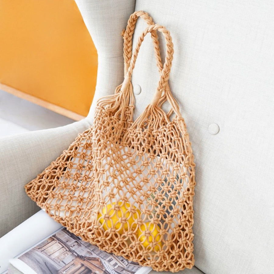 Evelyn | Women's Handwoven Macrame Cotton Mesh Market Tote Bag