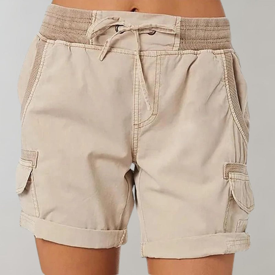 Freya | Women's High-Waisted Cargo Shorts with Drawstring