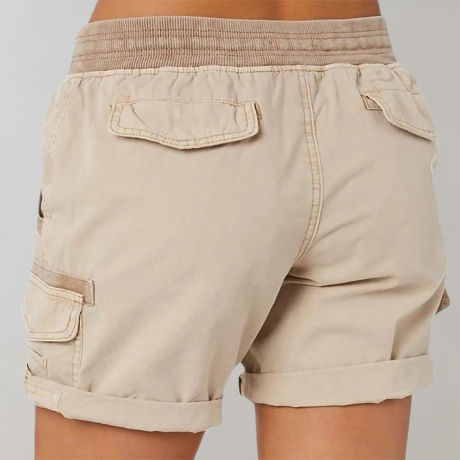 Freya | Women's High-Waisted Cargo Shorts with Drawstring